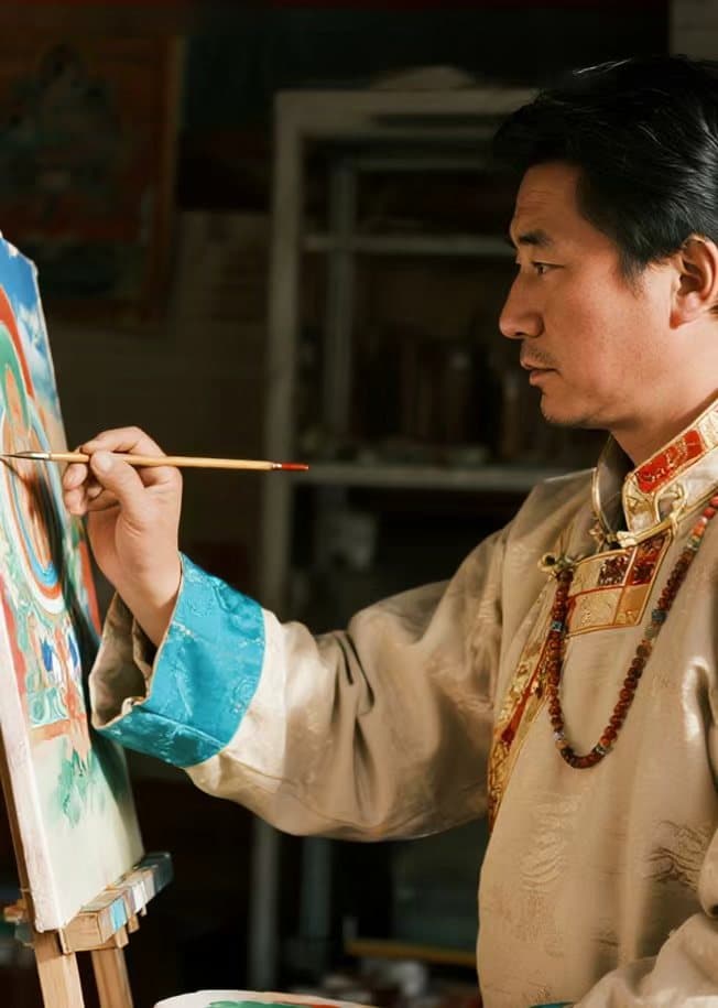 Thangka painting detail