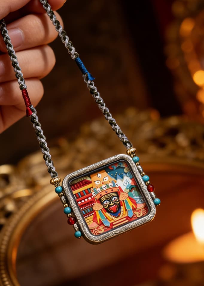 Hand-painted Erasable Thangka Tibetan-style Handmade Pendant — hand-painted Tibetan Thangka